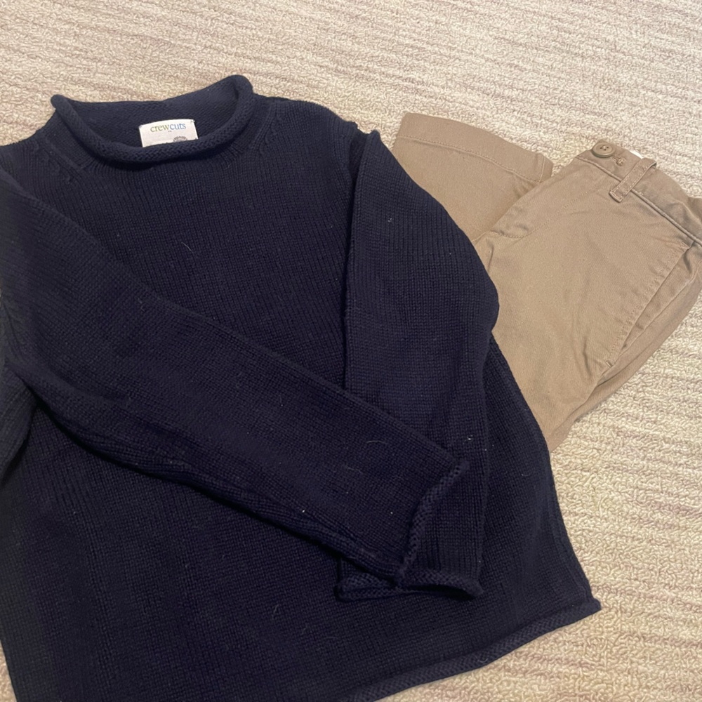 J Crew Crew Cuts boys sweater and pants size 4 slim pants 4/5 sweater